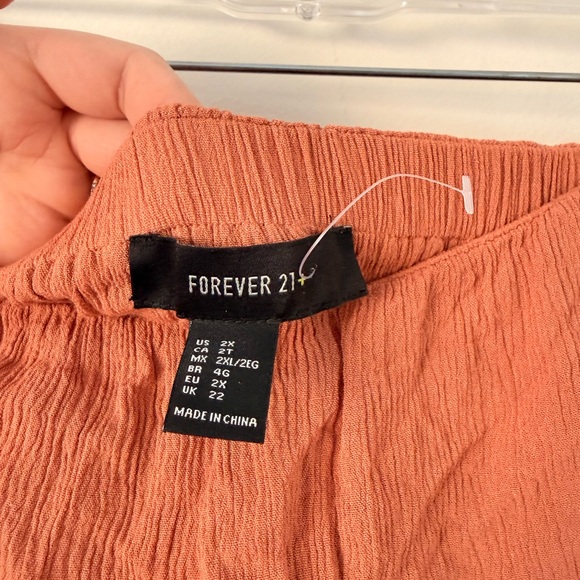 Women’s Plus Size Boho Peach Strapless Lace Maxi Dress Forever21 2X Cottagecore - Picture 2 of 8